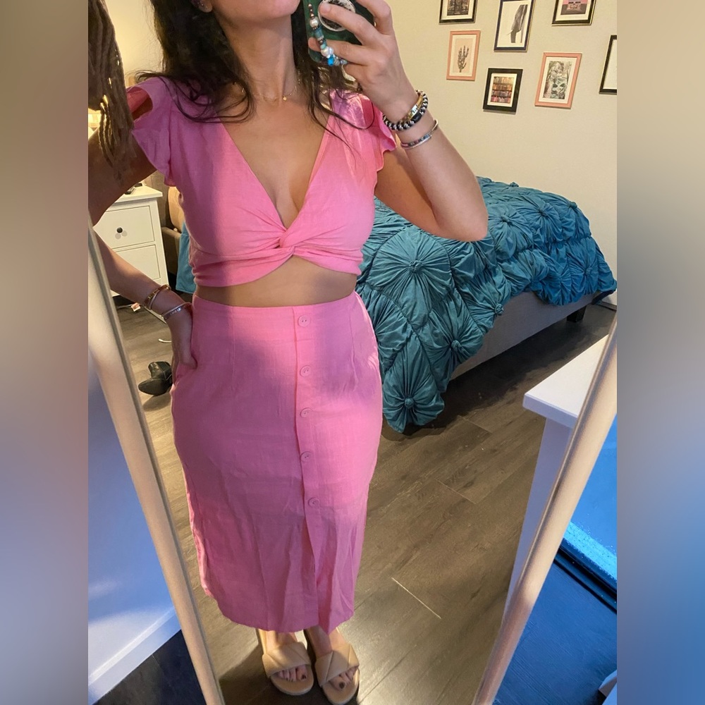 Crop top and skirt set pink - Picture 2 of 10